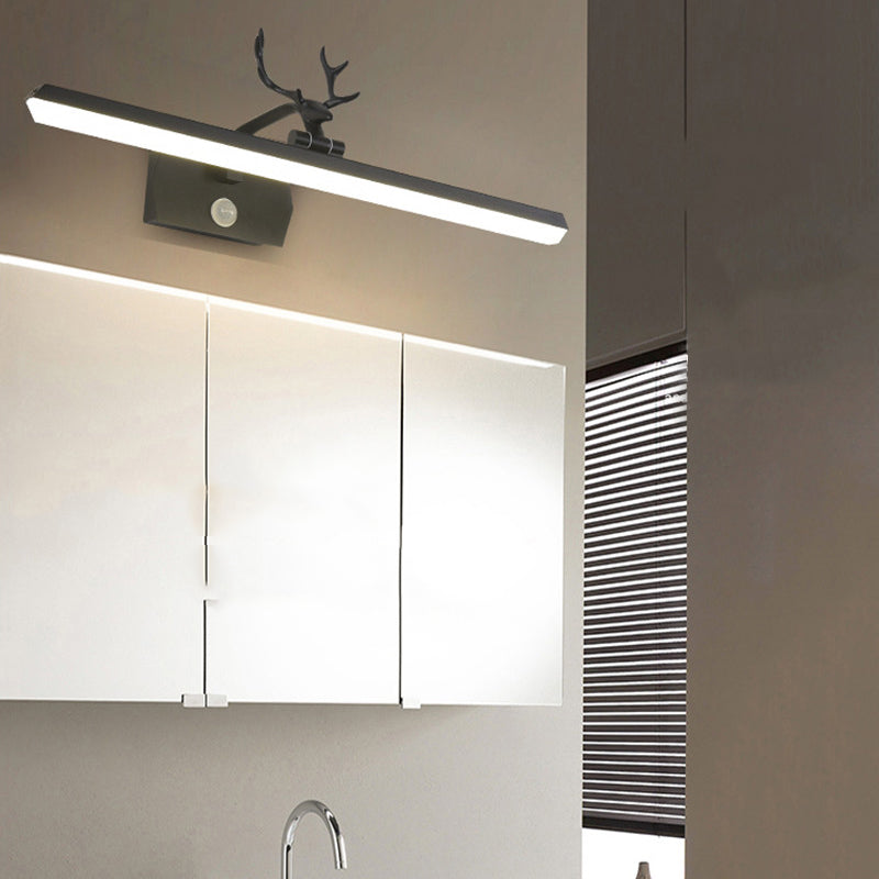 Lineaire vorm metalen wand sconce moderne stijl enkele licht spiegel wandbevestiging verlichtingsarmatuur