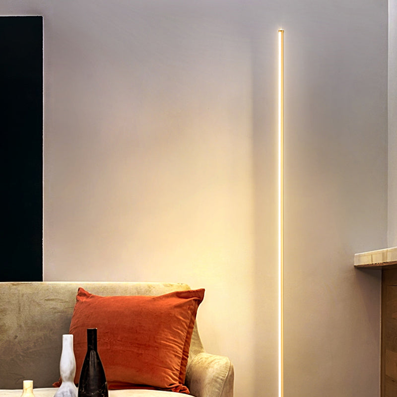 Linear Shape Metal Floor Lamp Modern Style 1 Light Floor Lamp Fixture