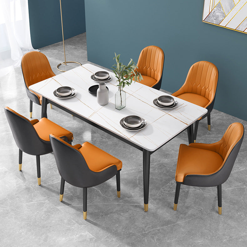 1/3/5/7 Pcs Metal Modern Dining Set with Rectangle Table Dinette Set