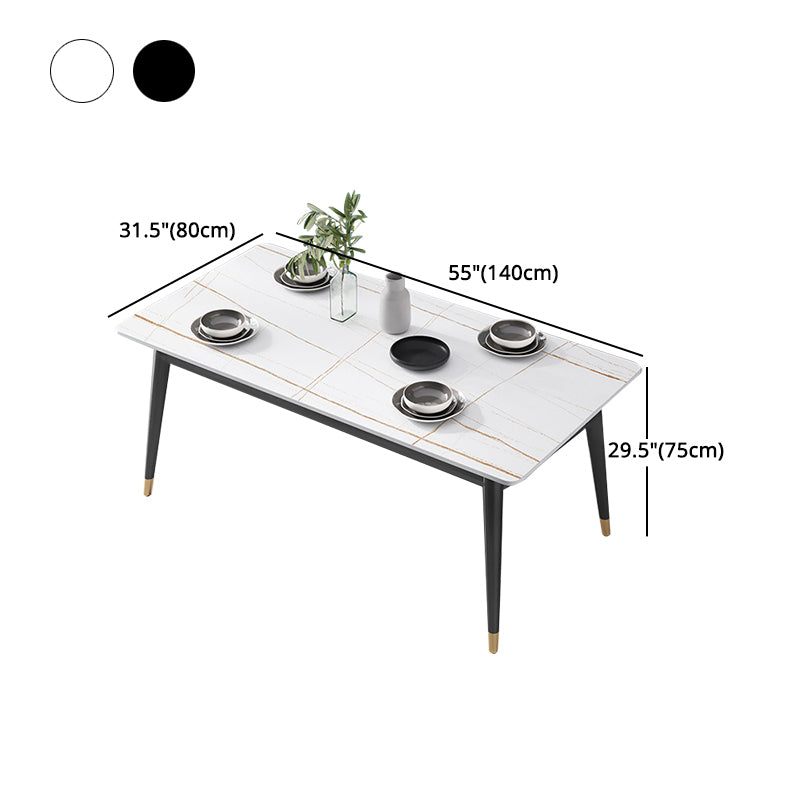 1/3/5/7 Pcs Metal Modern Dining Set with Rectangle Table Dinette Set