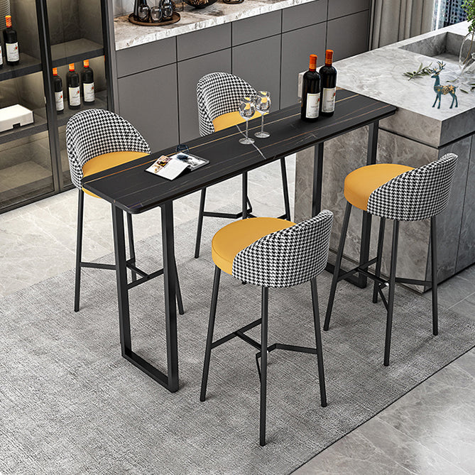 Living Room Bar Table 42-inch Height Stone Top and Metal Base Bistro Table