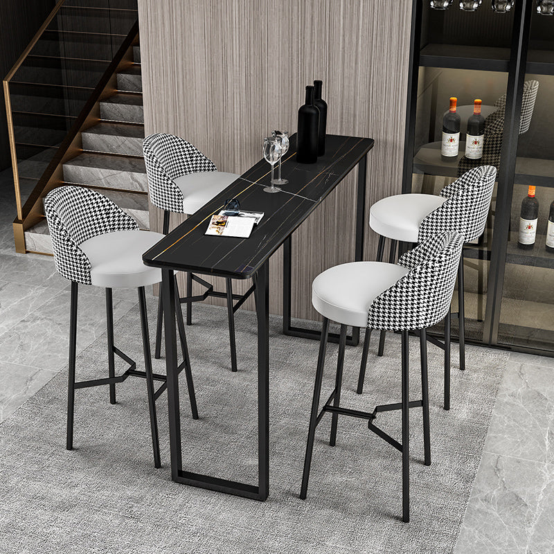 Living Room Bar Table 42-inch Height Stone Top and Metal Base Bistro Table