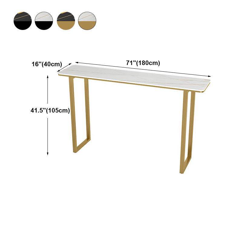 Living Room Bar Table 42-inch Height Stone Top and Metal Base Bistro Table