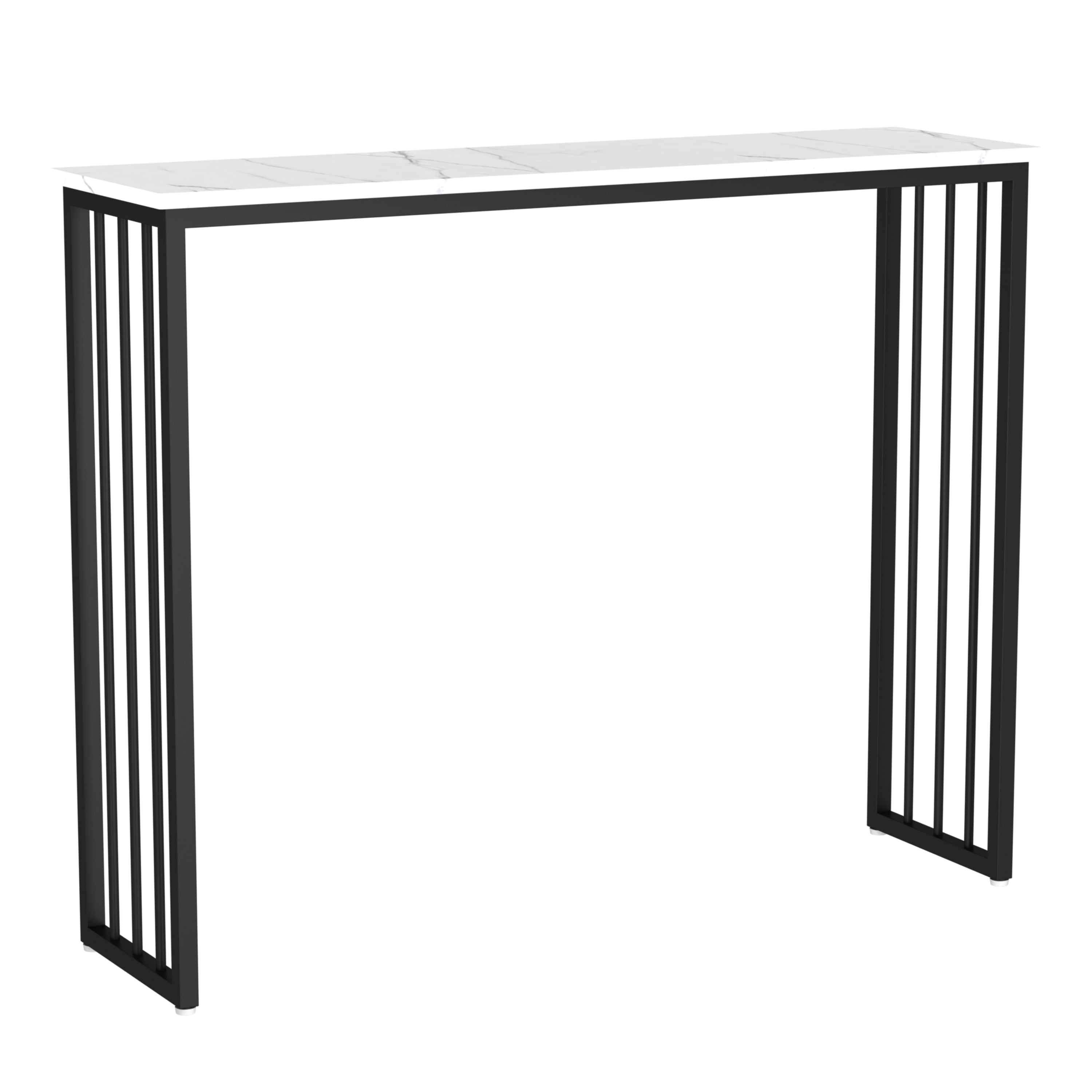 Modern Bar Dining Table Rectangle Bar Height Cocktail Table in Iron Base