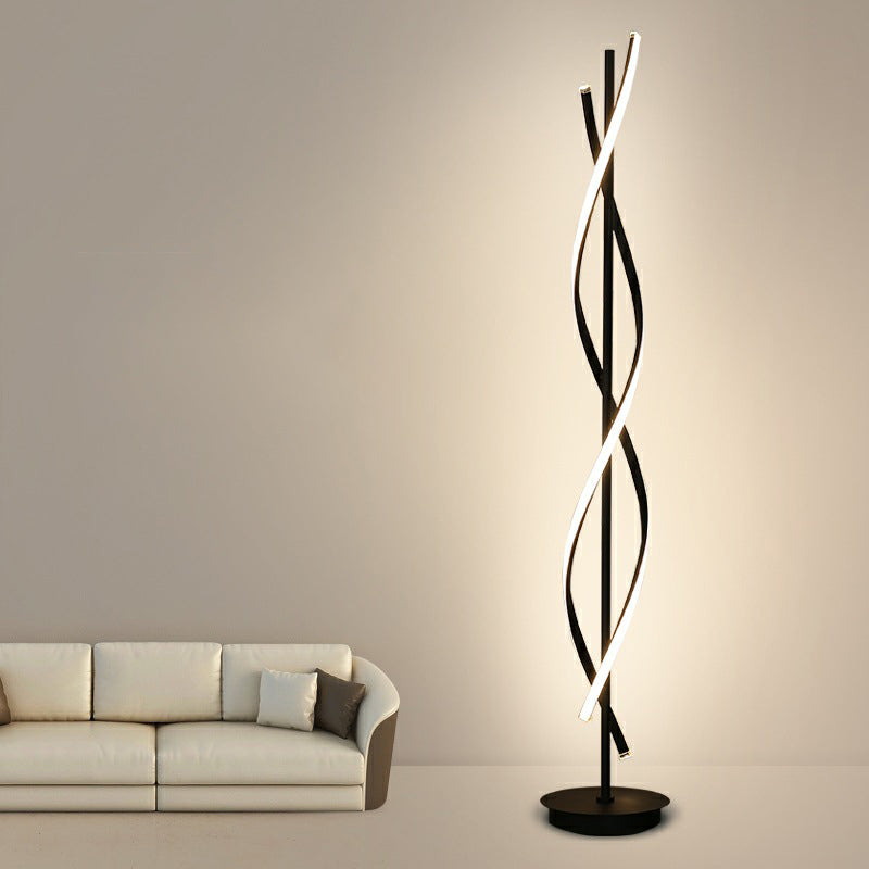 Metal Linear Shape Floor Lamp Modern Style 2 Lights  Floor Lamp Fixture