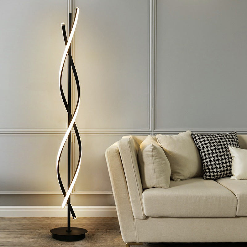 Metal Linear Shape Floor Lamp Modern Style 2 Lights  Floor Lamp Fixture