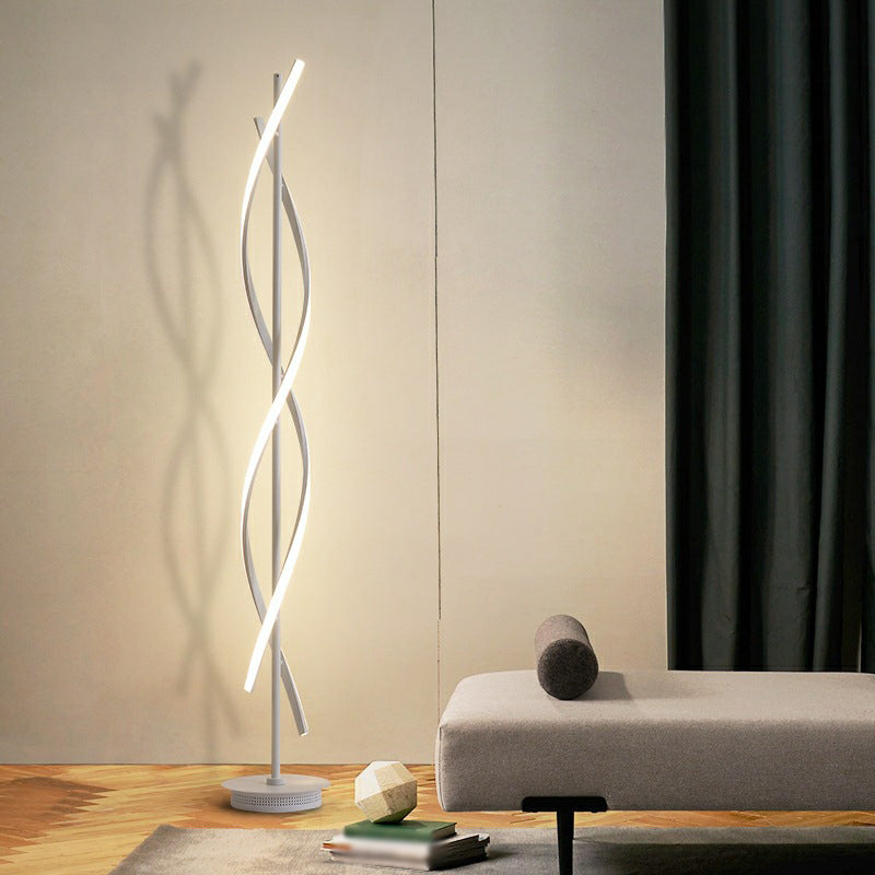 Metal Linear Shape Floor Lamp Modern Style 2 Lights  Floor Lamp Fixture