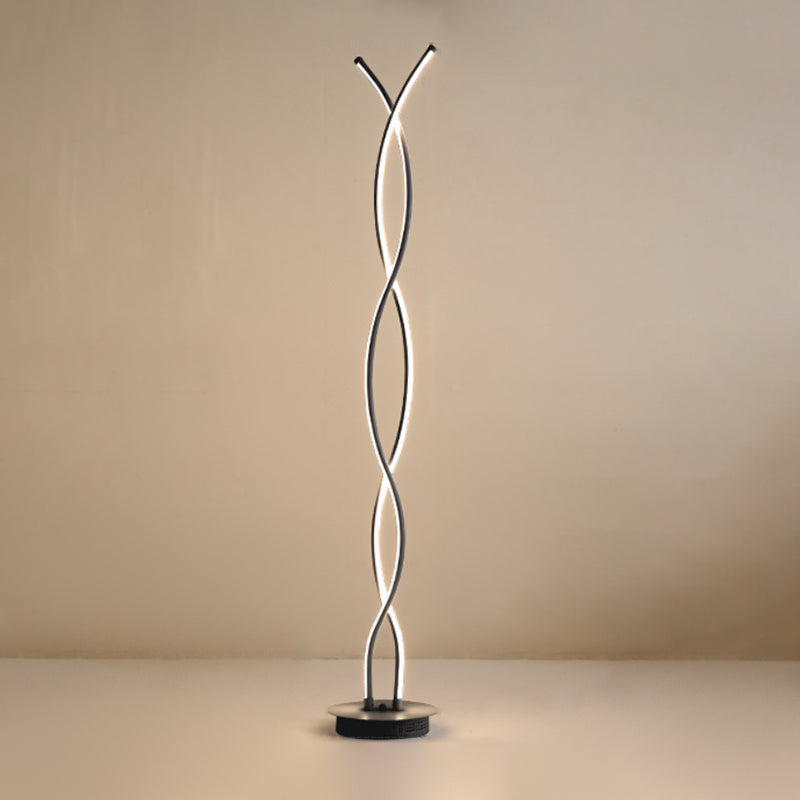 Metal Linear Shape Floor Lamp Modern Style 2 Lights  Floor Lamp Fixture