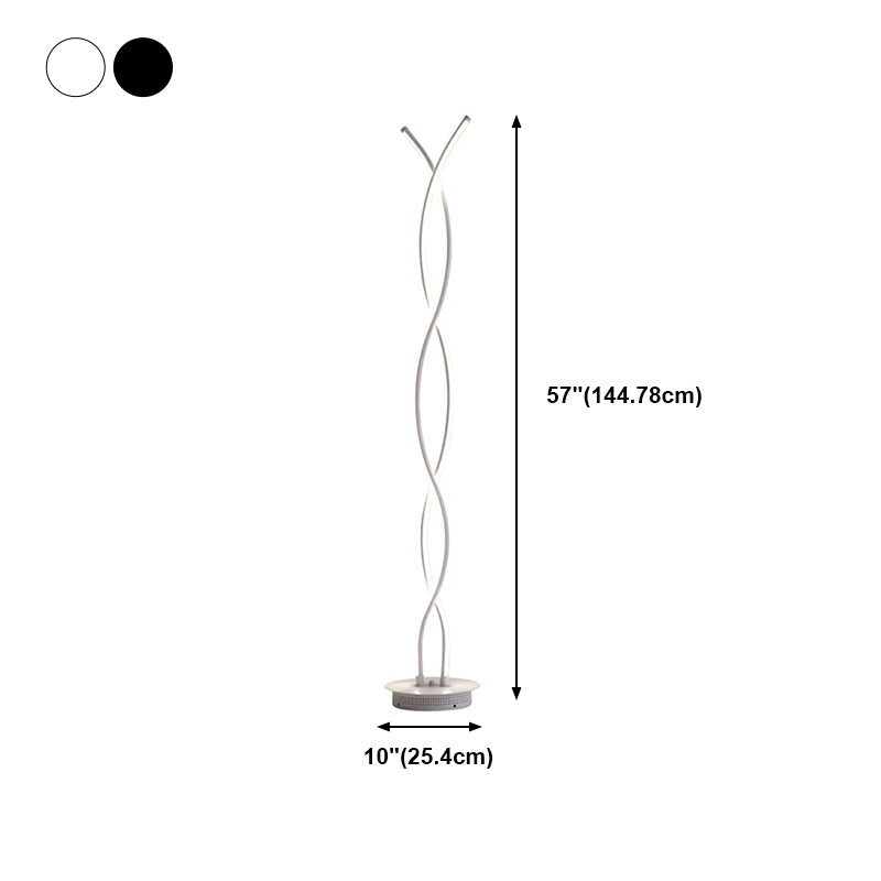 Metal Linear Shape Floor Lamp Modern Style 2 Lights  Floor Lamp Fixture