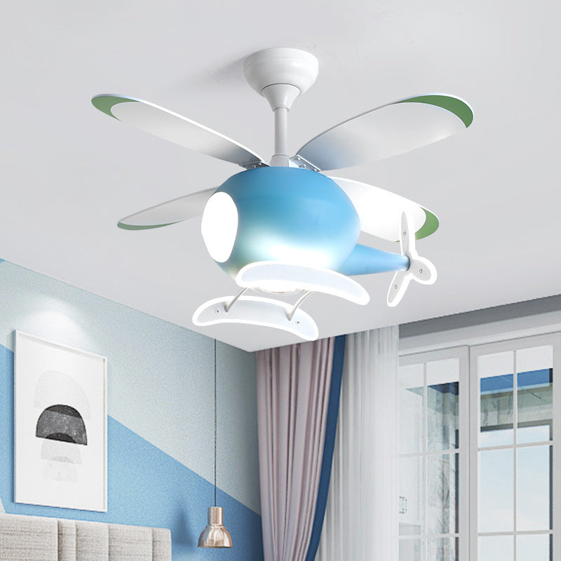 Kids Style Ceiling Fan Lighting Metal 4 Light Ceiling Fan Lamp for Restaurant