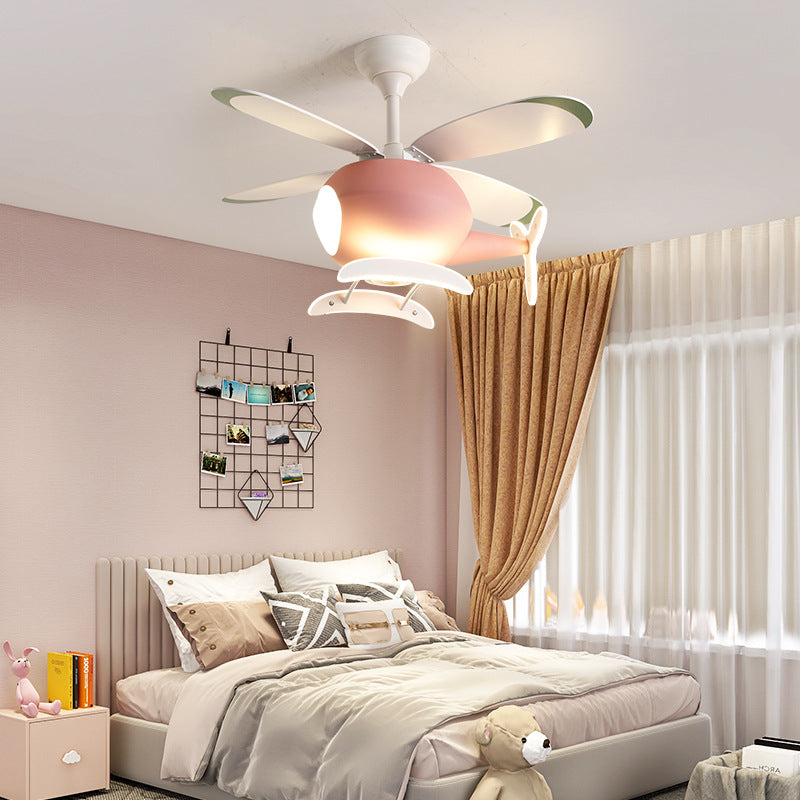 Kids Style Ceiling Fan Lighting Metal 4 Light Ceiling Fan Lamp for Restaurant