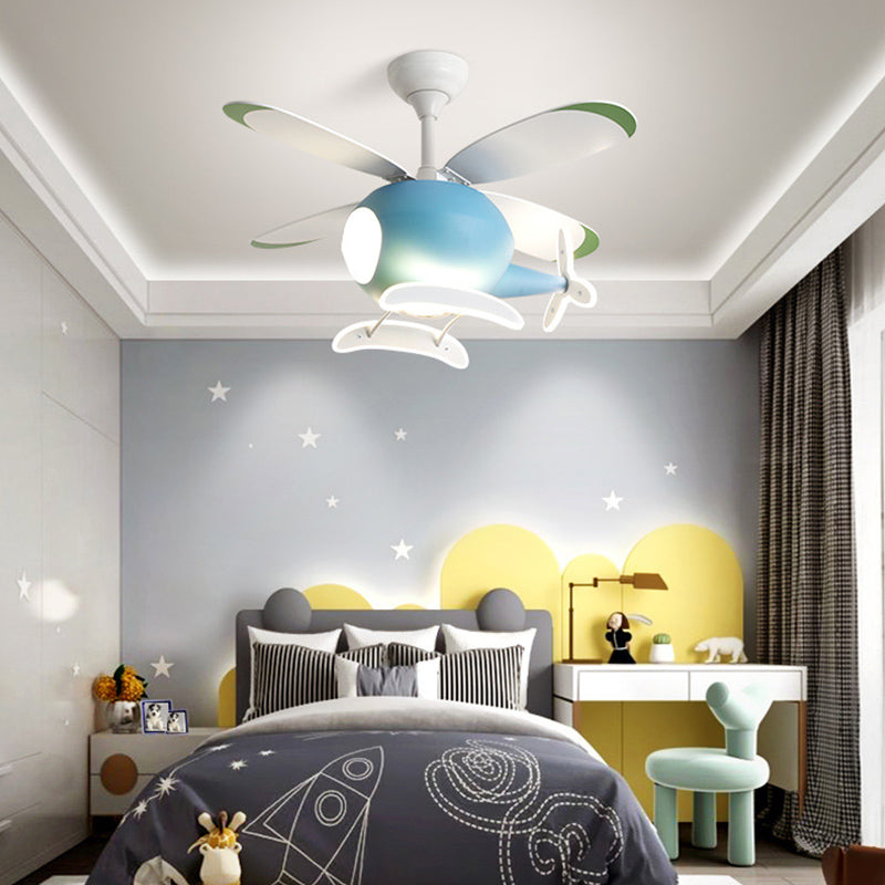 Kids Style Ceiling Fan Lighting Metal 4 Light Ceiling Fan Lamp for Restaurant