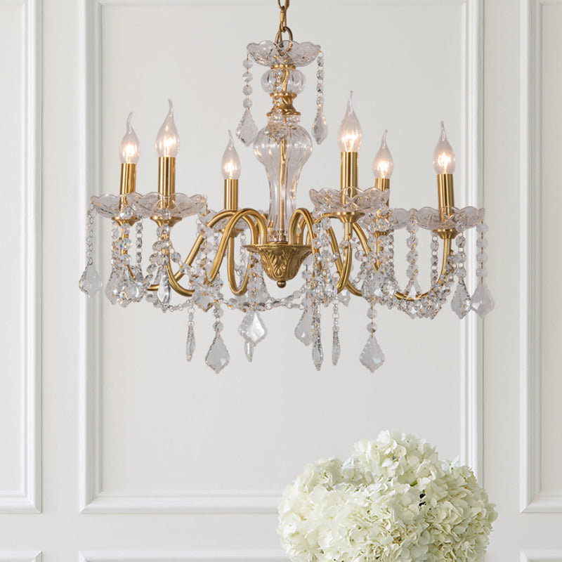 Candélabra Crystal Chandelier Lighting Fixture Rustic Style Salon suspendu Chandelier