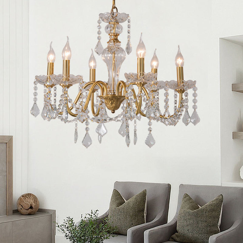 Candélabra Crystal Chandelier Lighting Fixture Rustic Style Salon suspendu Chandelier