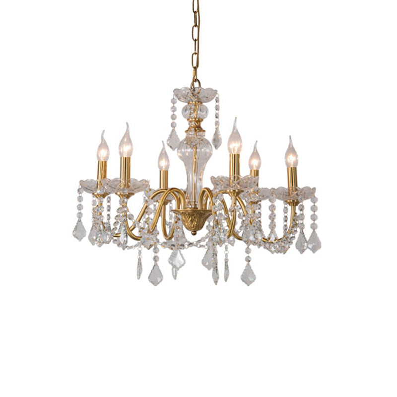 Candélabra Crystal Chandelier Lighting Fixture Rustic Style Salon suspendu Chandelier