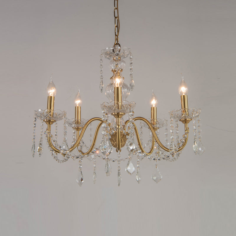 Candélabra Crystal Chandelier Lighting Fixture Rustic Style Salon suspendu Chandelier