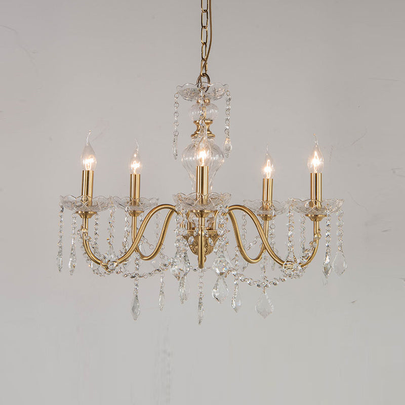 Candélabra Crystal Chandelier Lighting Fixture Rustic Style Salon suspendu Chandelier