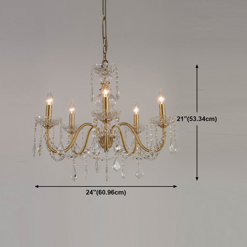 Candélabra Crystal Chandelier Lighting Fixture Rustic Style Salon suspendu Chandelier