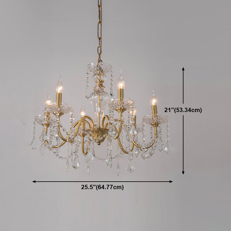 Candélabra Crystal Chandelier Lighting Fixture Rustic Style Salon suspendu Chandelier