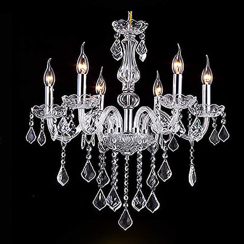 Kerzenglas Kronleuchter Beleuchtungssteuer Wohnzimmer Kronleuchterlampe mit Kristalltröpfchen