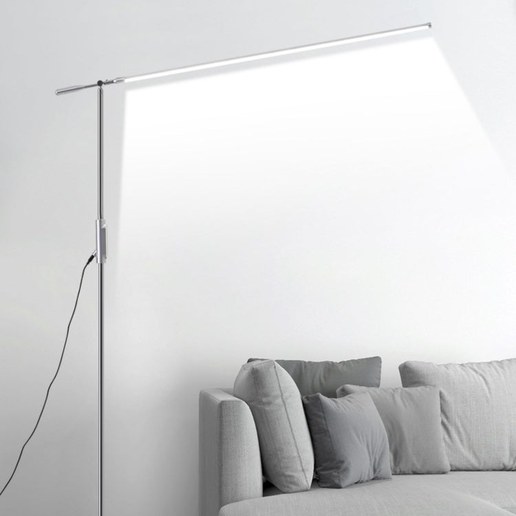 Linear Metal Floor Lamp Modern Silver LED Standing Light with Adjustable Joint