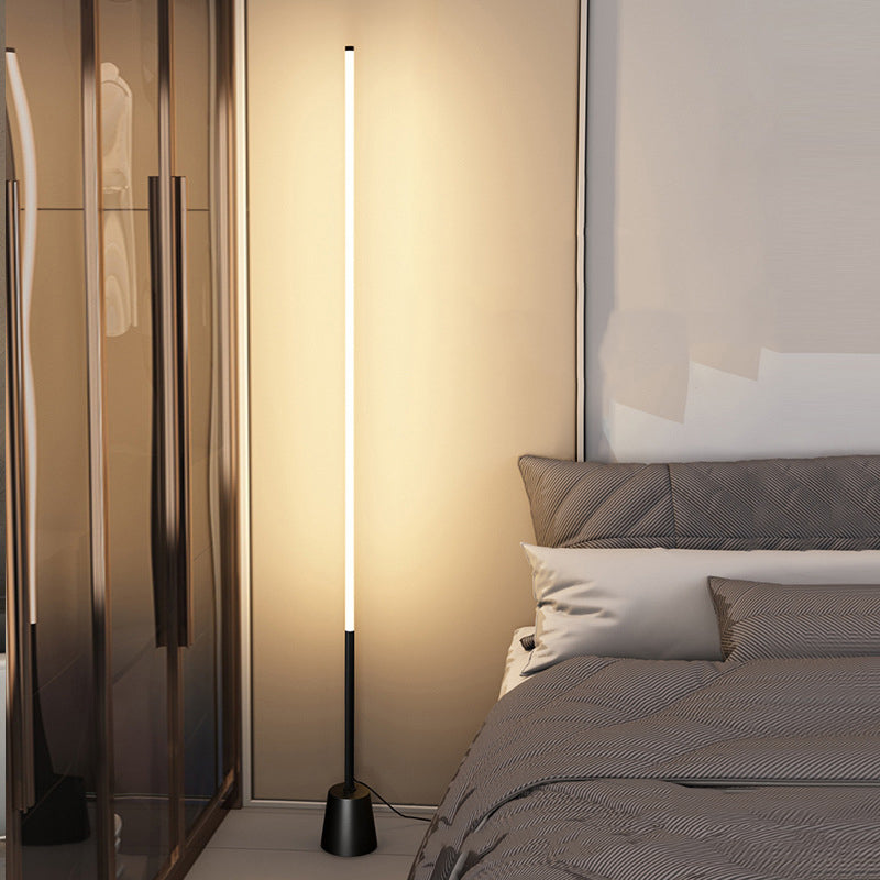 Linear LED Floor Lamp Simplicity Acrylic Bedside Standing Light in Black