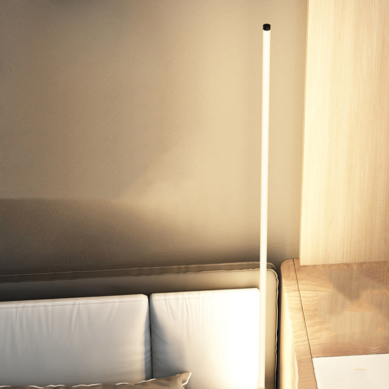 Linear LED Floor Lamp Simplicity Acrylic Bedside Standing Light in Black