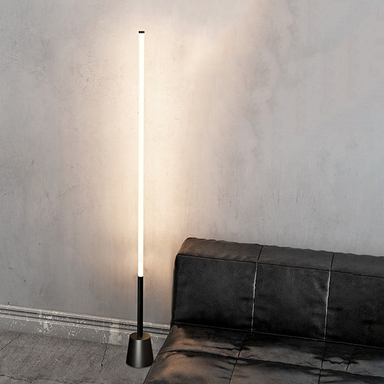 Linear LED Floor Lamp Simplicity Acrylic Bedside Standing Light in Black