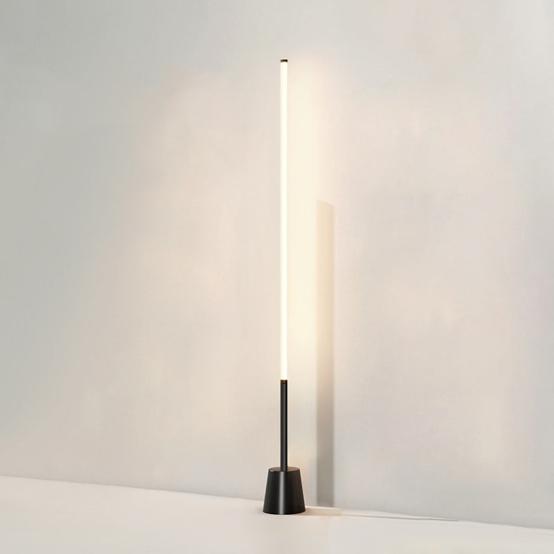 Linear LED Floor Lamp Simplicity Acrylic Bedside Standing Light in Black