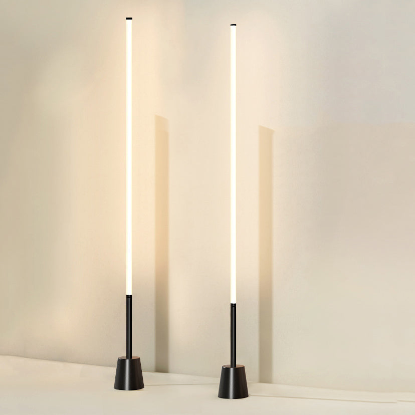 Linear LED Floor Lamp Simplicity Acrylic Bedside Standing Light in Black