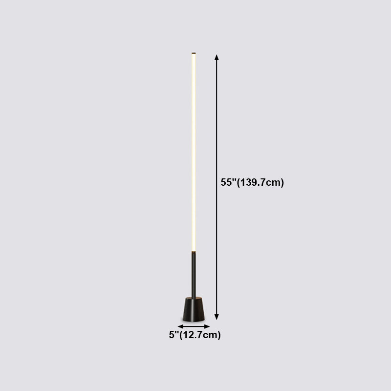 Linear LED Floor Lamp Simplicity Acrylic Bedside Standing Light in Black