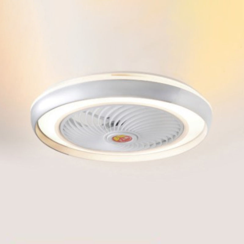 Éclairage de ventilateur rond moderne Metal LED chambre semi-flush Light Light