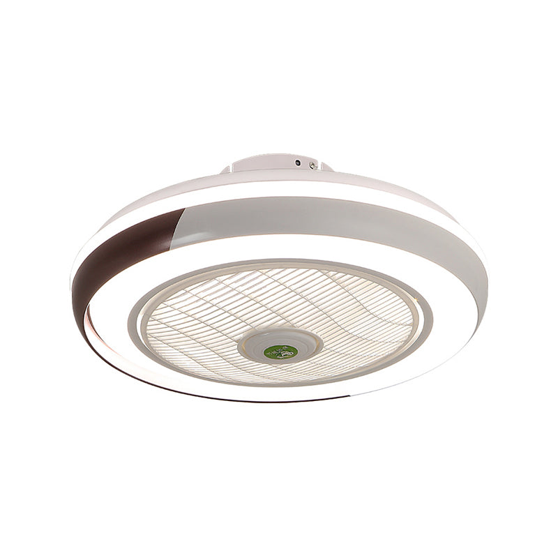 Éclairage de ventilateur rond moderne Metal LED chambre semi-flush Light Light