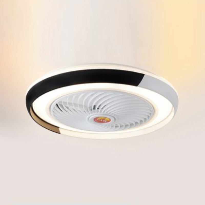 Éclairage de ventilateur rond moderne Metal LED chambre semi-flush Light Light