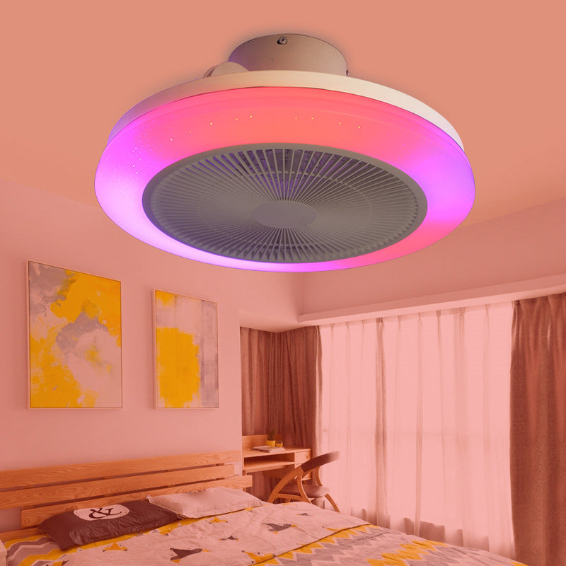 RGB Flush Mount ventilateur Light Modern Chambre Bluetooth Musique semi-flush Mount Light