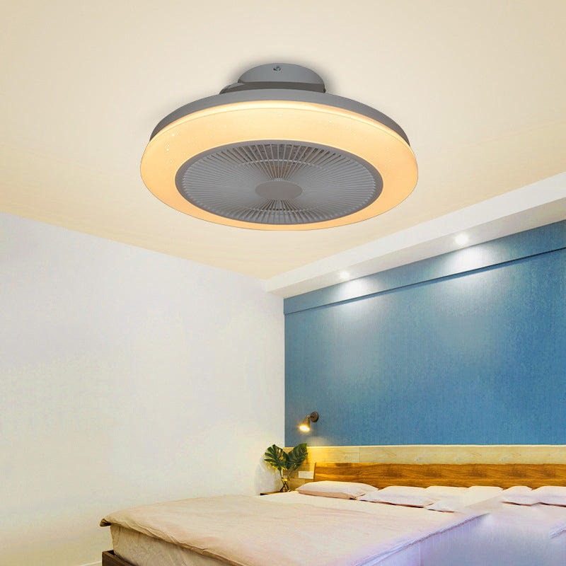 RGB Flush Mount ventilateur Light Modern Chambre Bluetooth Musique semi-flush Mount Light