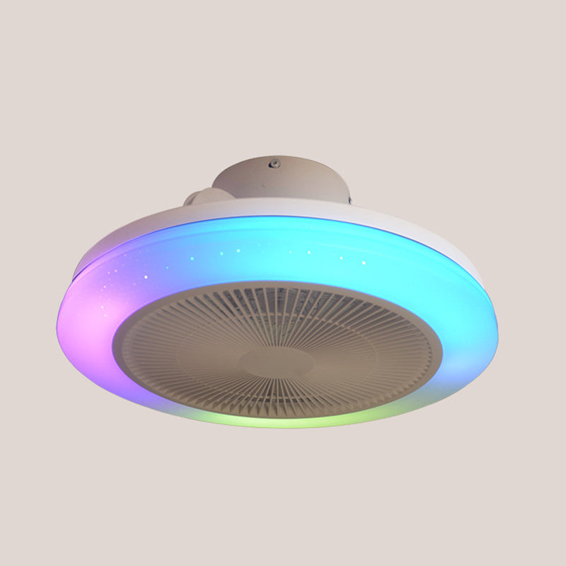 RGB Flush Mount ventilateur Light Modern Chambre Bluetooth Musique semi-flush Mount Light