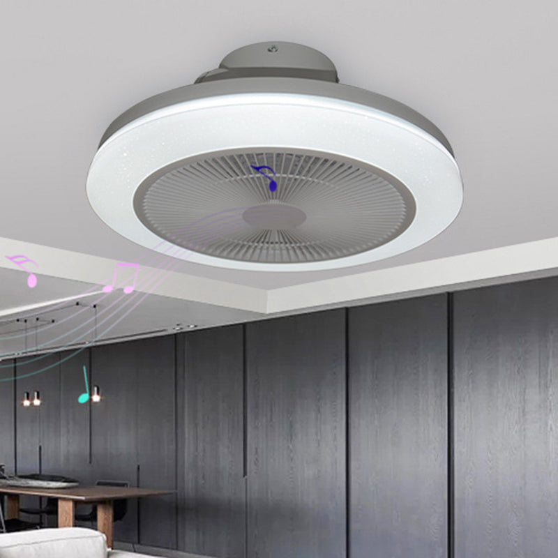 RGB Flush Mount ventilateur Light Modern Chambre Bluetooth Musique semi-flush Mount Light