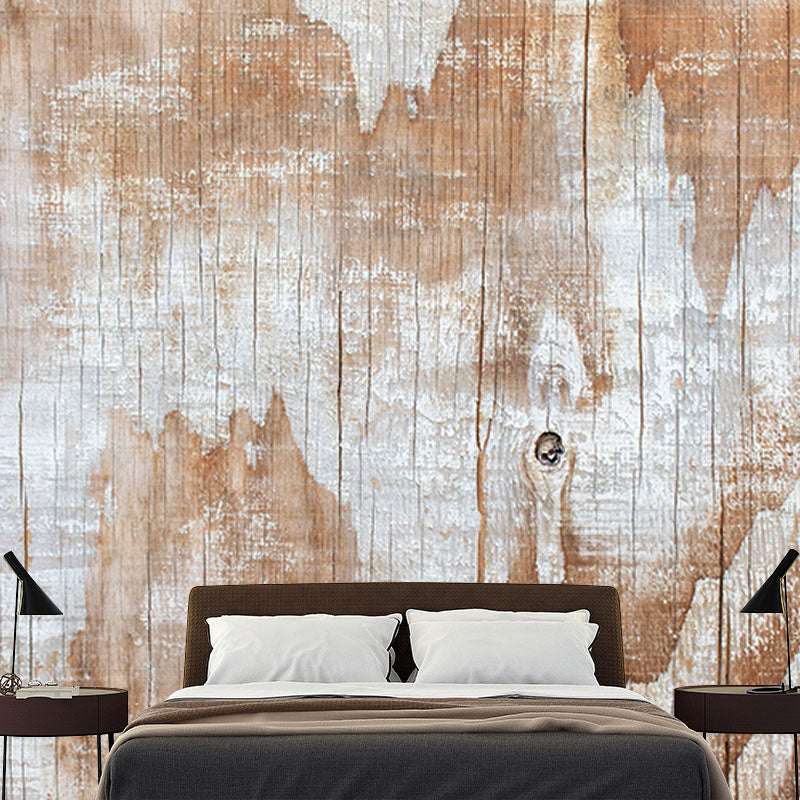 Modern Style Wall Mural Wallpaper Wood Grain Bedroom Wall Mural