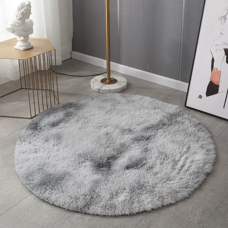 Modern Round Plush Rug Polyester Indoor Rug Stain Resistant Area Carpet for Living Room