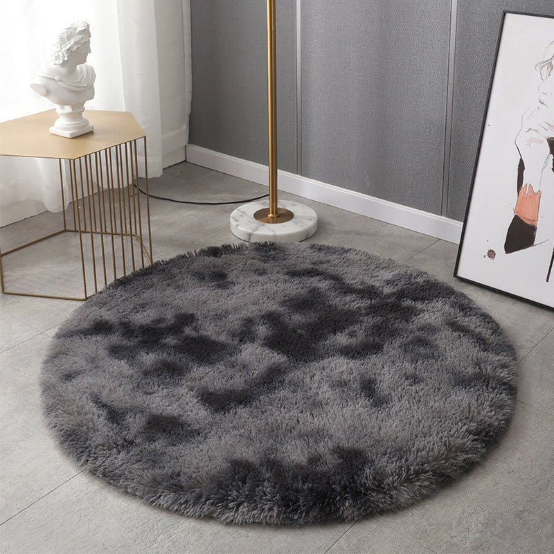 Modern Round Plush Rug Polyester Indoor Rug Stain Resistant Area Carpet for Living Room