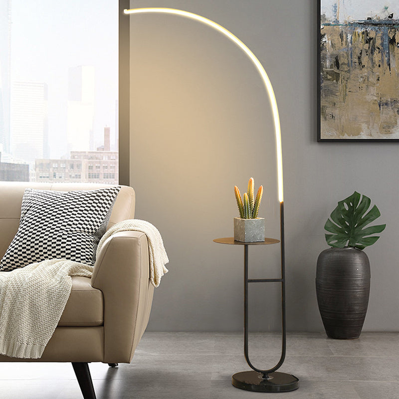 Metal Linear Shape Floor Lamp Modern Style 1-Light Floor Lamp Fixture