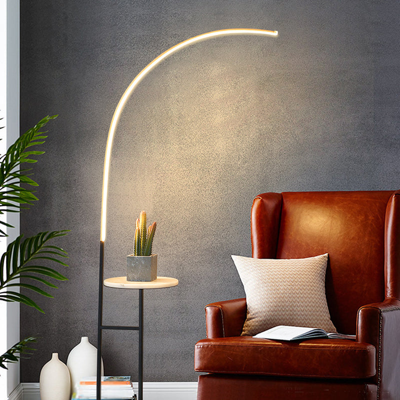 Metal Linear Shape Floor Lamp Modern Style 1-Light Floor Lamp Fixture