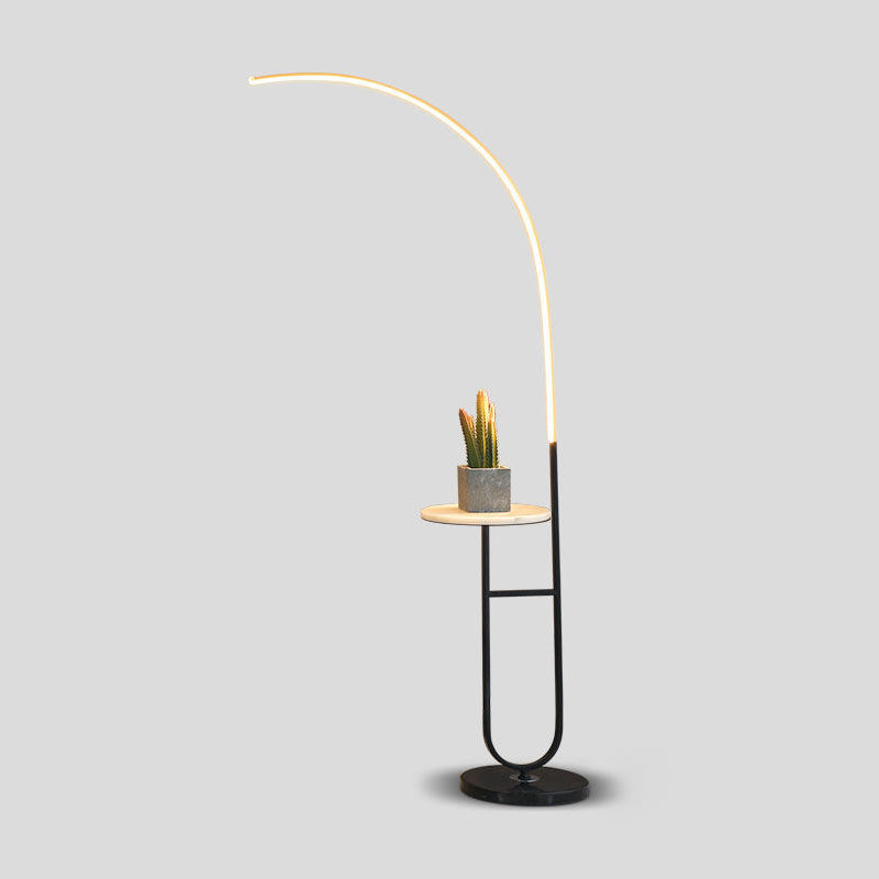 Metal Linear Shape Floor Lamp Modern Style 1-Light Floor Lamp Fixture