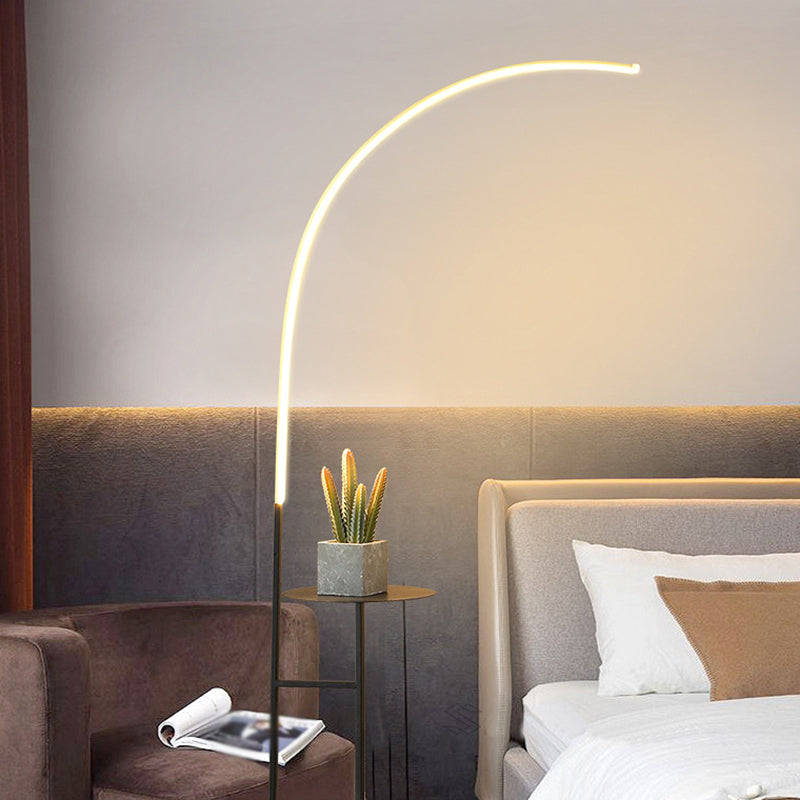 Metal Linear Shape Floor Lamp Modern Style 1-Light Floor Lamp Fixture