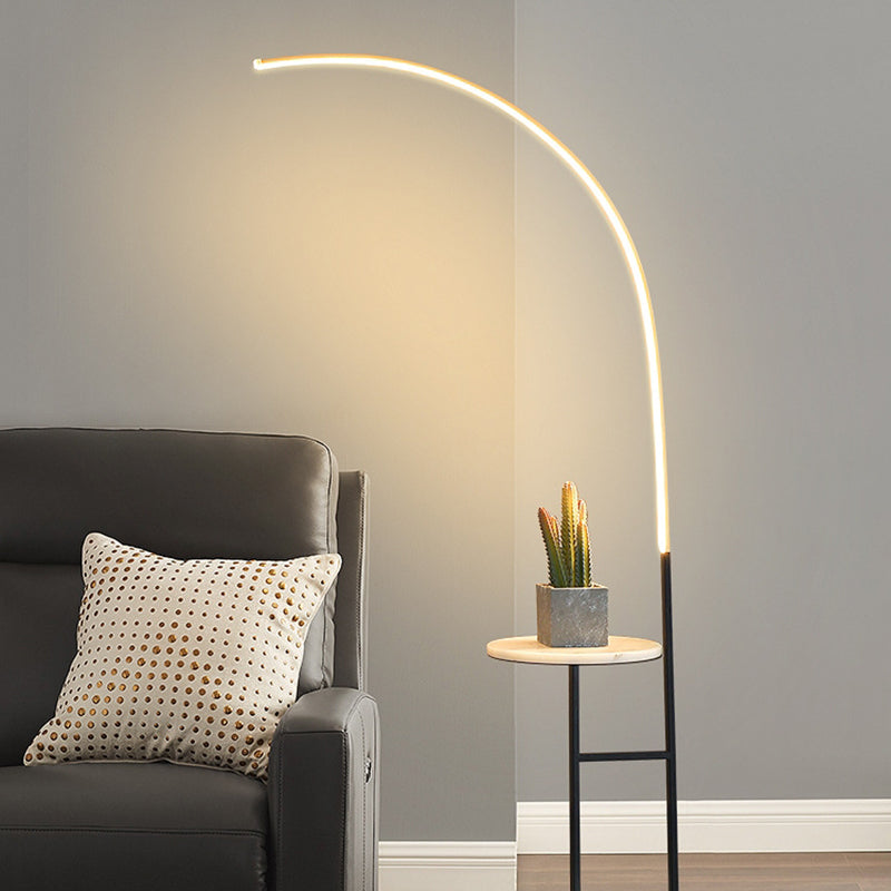 Metal Linear Shape Floor Lamp Modern Style 1-Light Floor Lamp Fixture