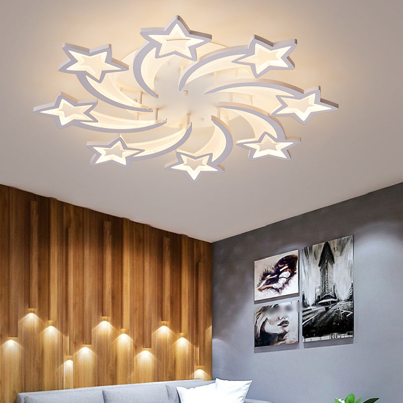 Metal Star Flush Mount Ceiling Light Modern-Style LED White Close to Ceiling Lamp