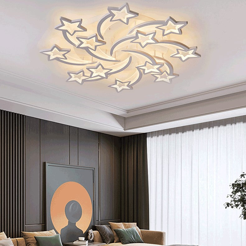 Metal Star Flush Mount Ceiling Light Modern-Style LED White Close to Ceiling Lamp