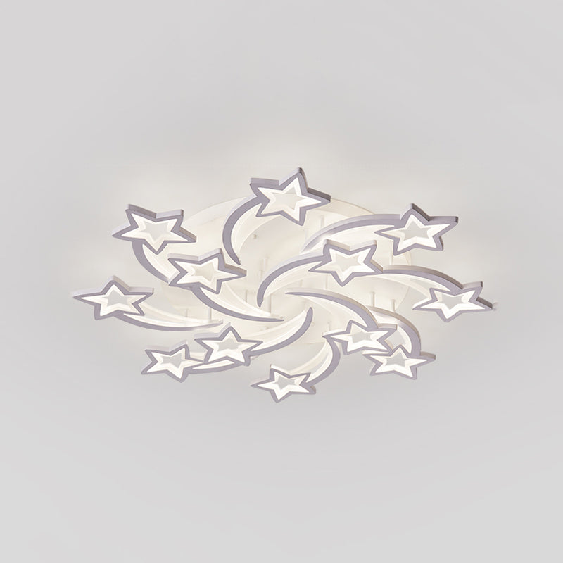 Metal Star Flush Mount Ceiling Light Modern-Style LED White Close to Ceiling Lamp