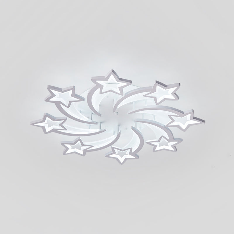 Metal Star Flush Mount Ceiling Light Modern-Style LED White Close to Ceiling Lamp